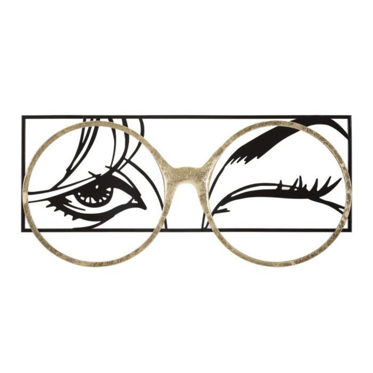 Paris Prix Décoration Murale Encadrée en Métal  Eyewear  89cm Noir & Or