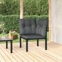 Voir la diapositive 1 : VIDAXL Chaise d'angle de jardin avec coussins noir/gris resine tressee