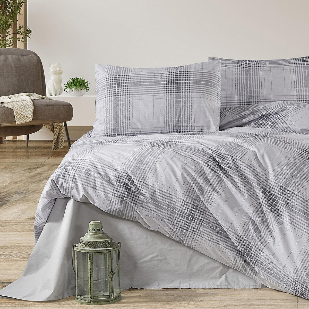 Home collection Parure housse de couette 100% coton 57 fils imprimé Nimagris