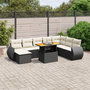 Voir la diapositive 1 : VIDAXL Salon de jardin 9 pcs avec coussins noir resine tressee