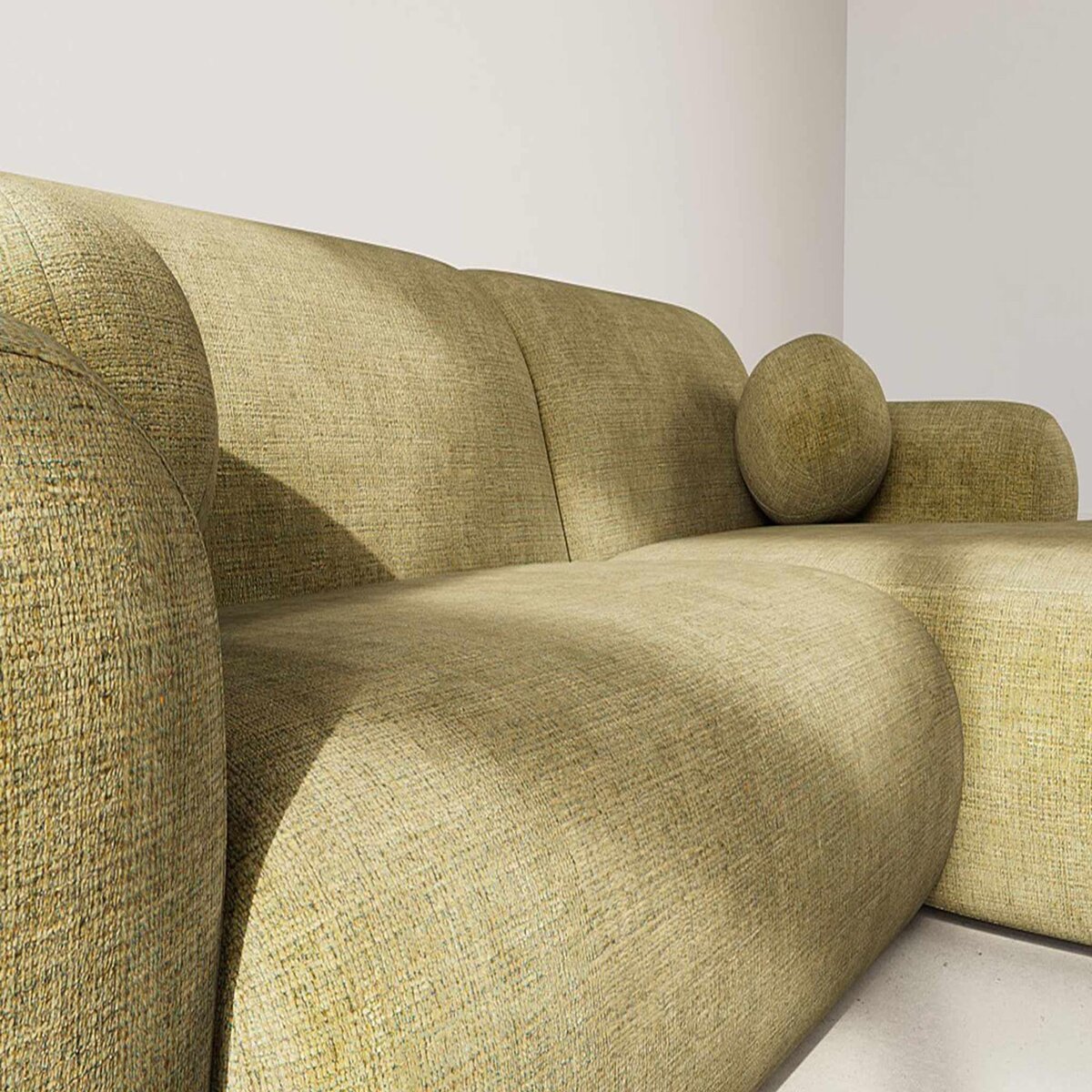 LISA DESIGN Louise - canapé d'angle droit 4 places en velours texturé