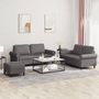 Voir la diapositive 1 : VIDAXL Ensemble de canapes 3 pcs avec coussins Gris Similicuir