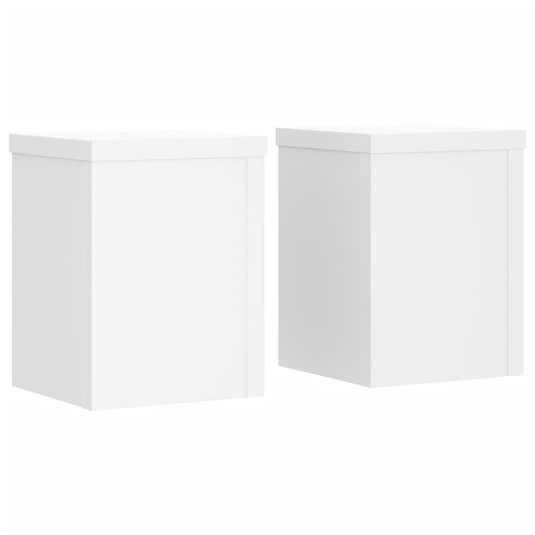 Voir la diapositive 2 : VIDAXL Supports pour plantes 2 pcs blanc 15x15x20 cm bois d'ingenierie