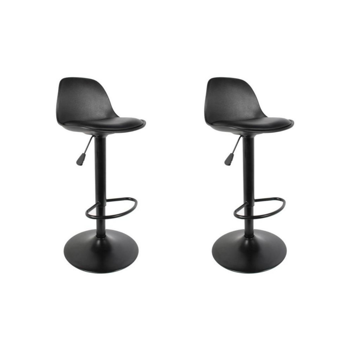 The Home Deco Factory Lot de 2 tabourets de bar noir