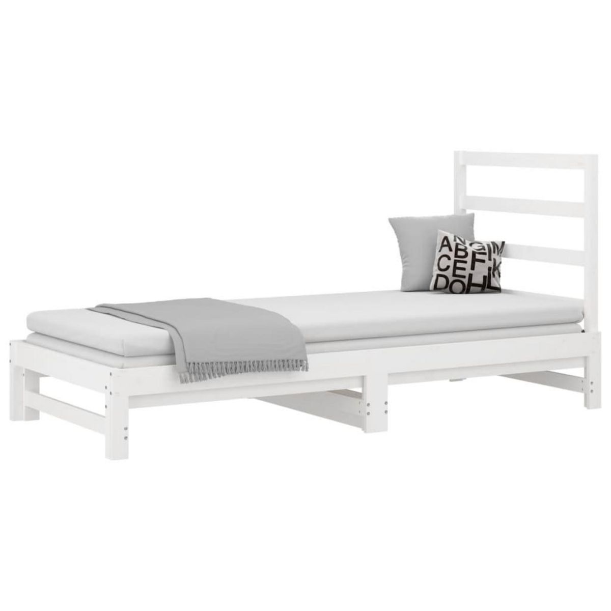 VIDAXL Lit coulissant sans matelas blanc 2x(90x200) cm