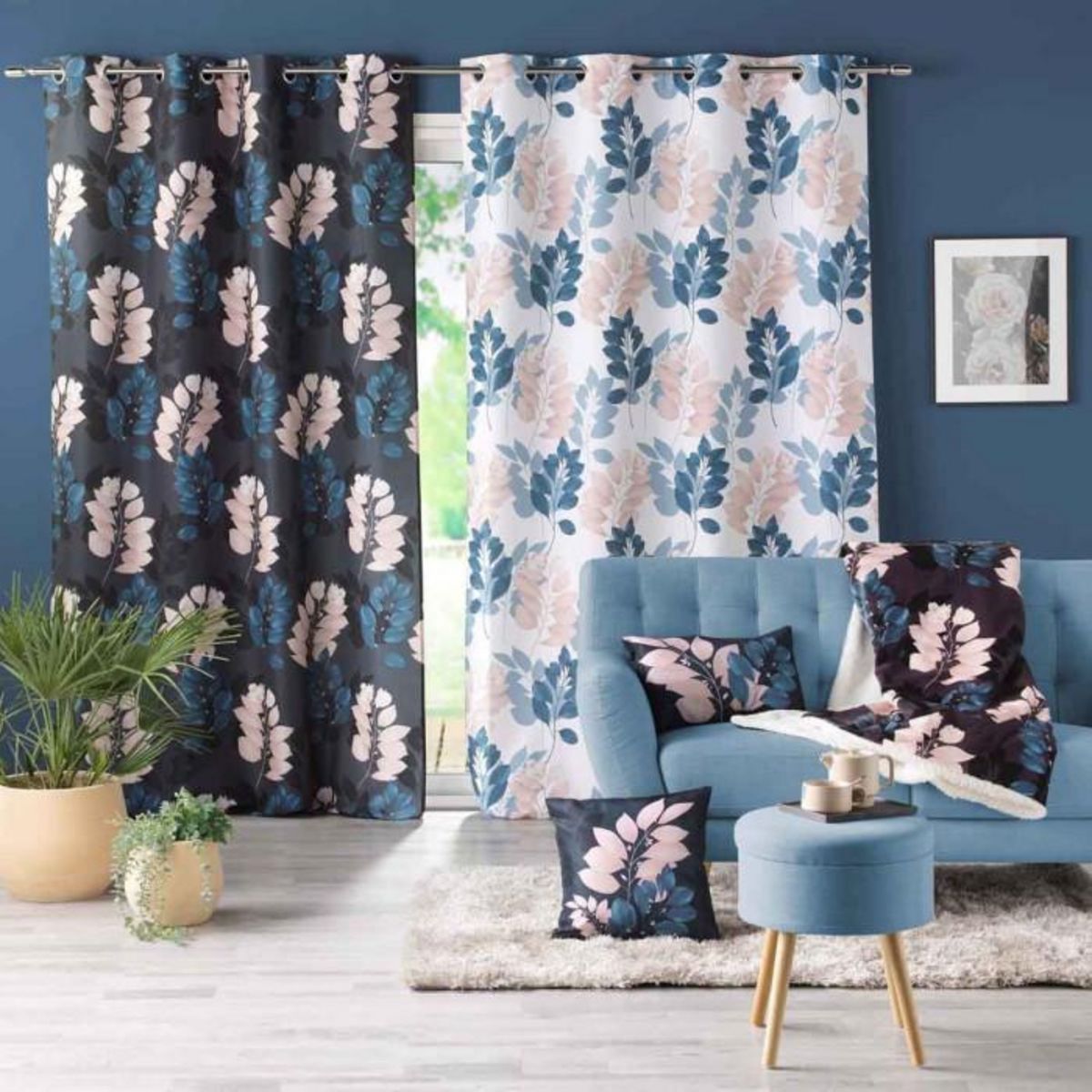 Paris Prix Rideau à Œillets  Belline  140x260cm Bleu