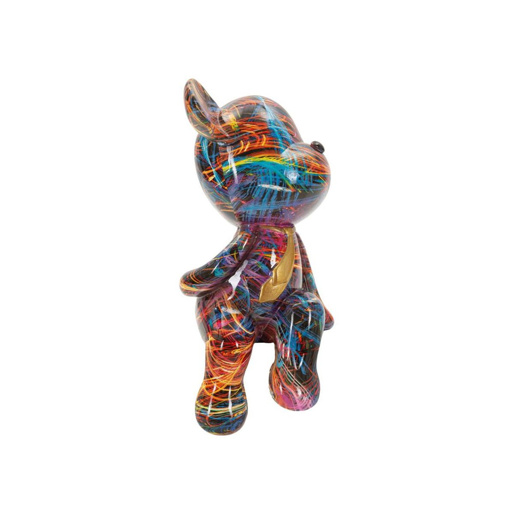 Voir la diapositive 2 : Paris Prix Ourson cravate en résine  psyco  23cm multicolore
