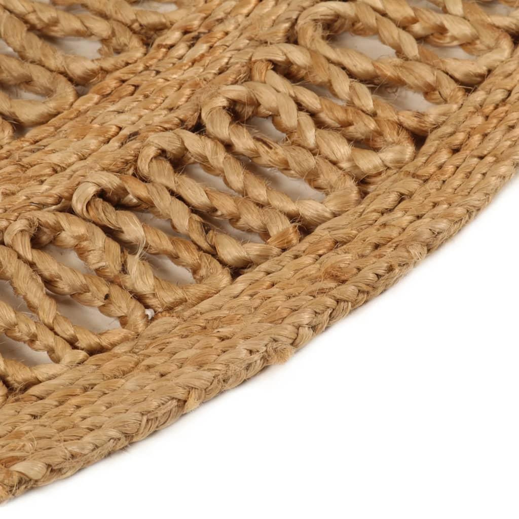 Voir la diapositive 4 : VIDAXL Tapis Jute tresse a la main 90 cm Rond