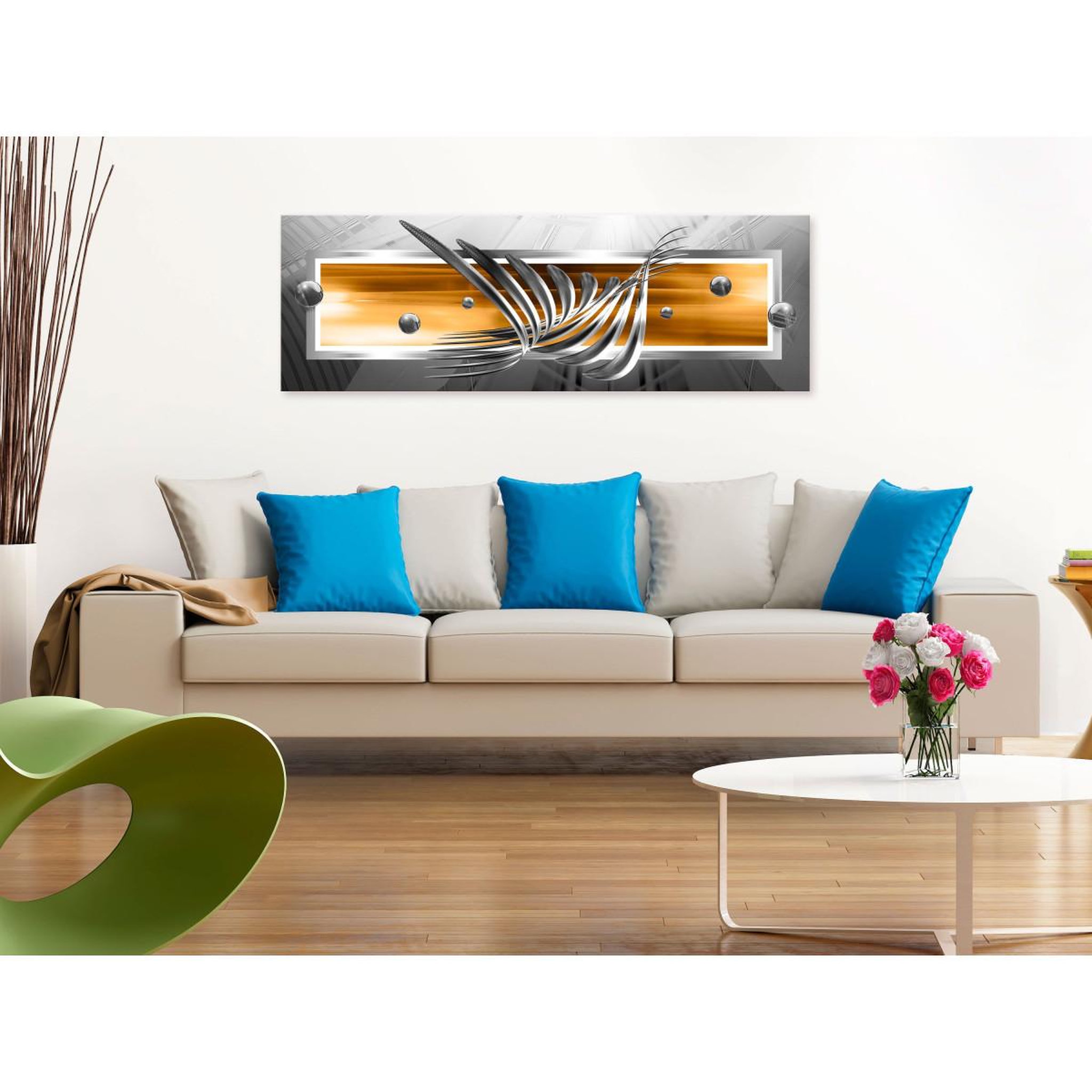 Voir la diapositive 2 : Paris Prix Tableau imprimé  silver wings narrow orange