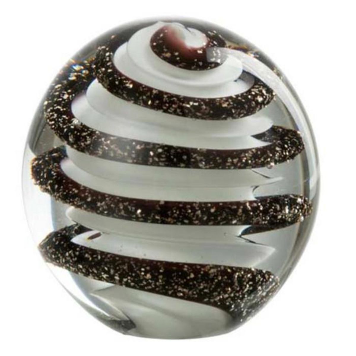 Paris Prix Presse-Papier en Verre  Vague  10cm Noir & Blanc