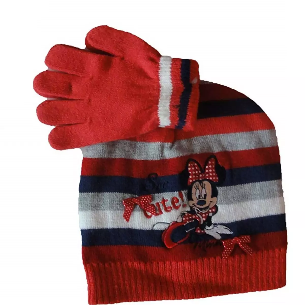 DISNEY Bonnet Gants Minnie Mouse Rouge Taille 52 Disney enfant