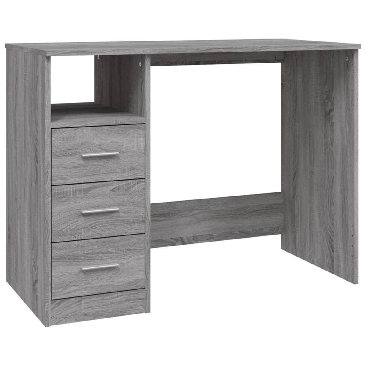 VIDAXL Bureau avec tiroirs Sonoma gris 102x50x76 cm Bois d'ingenierie