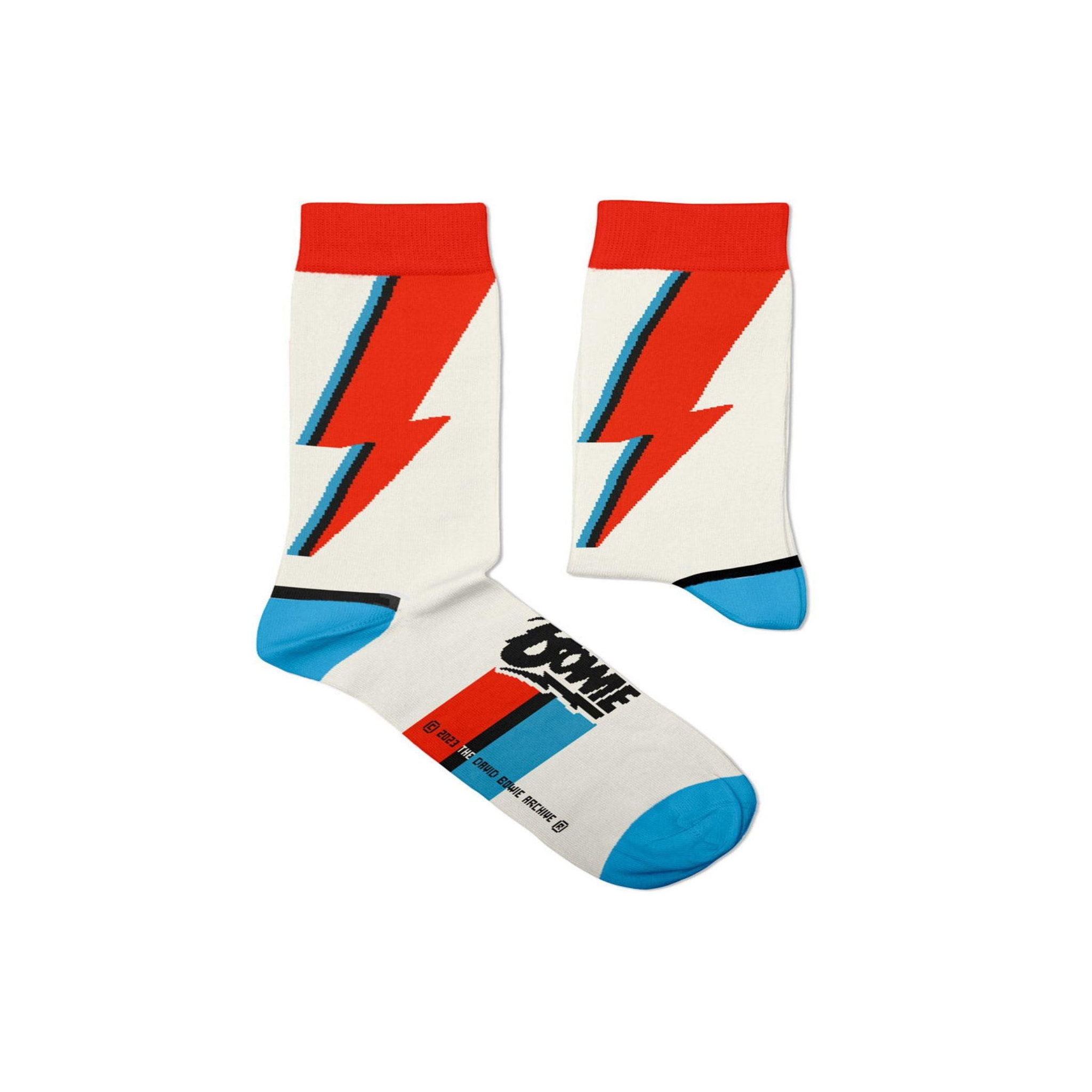 SOCK AFFAIRS Chaussettes david bowie, aladdin sane. Coloris disponibles : Blanc