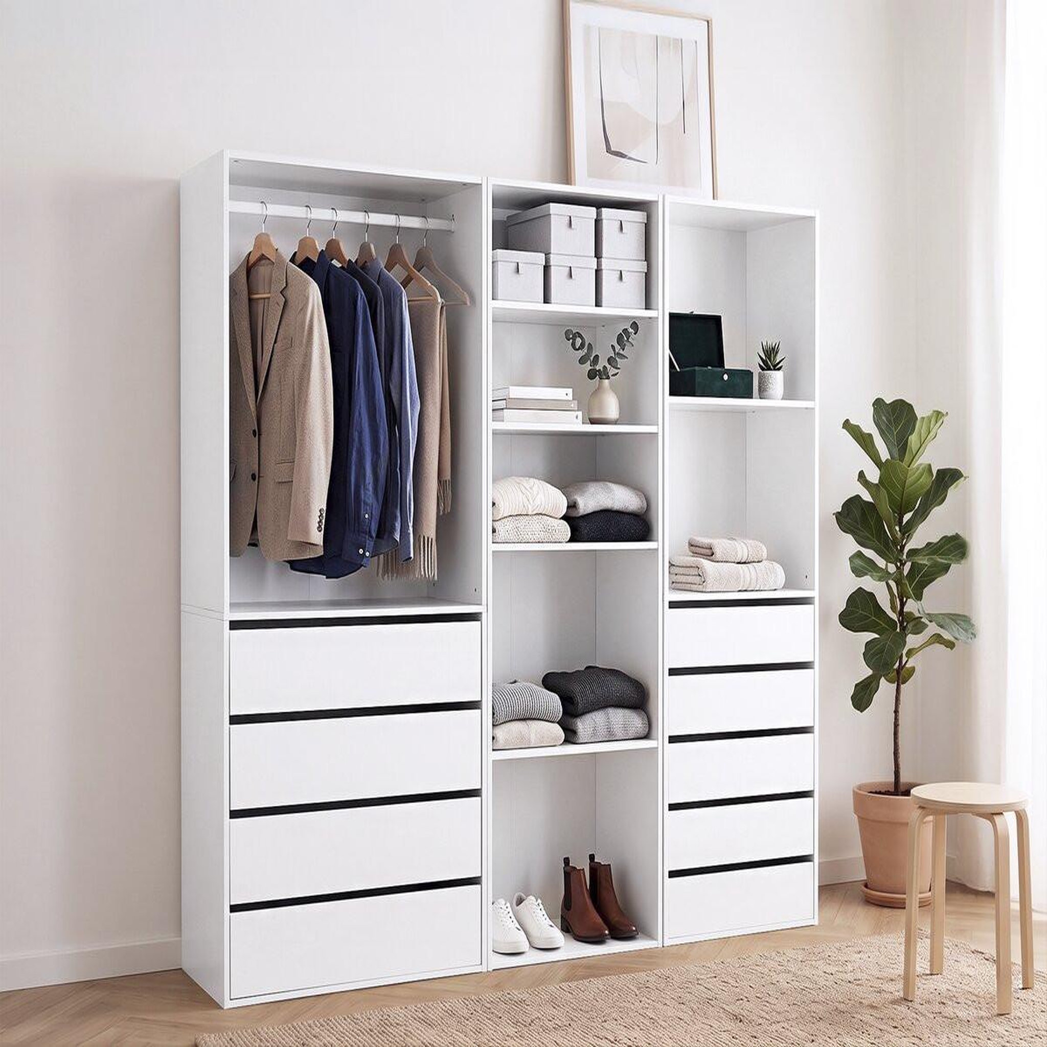 Voir la diapositive 2 : Habitat et Jardin Kit dressing   opéra   modulable - 3 éléments - blanc