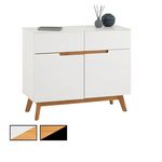 IDIMEX Buffet TIBOR, 2 tiroirs et 2 portes. Coloris disponibles : Marron, Blanc