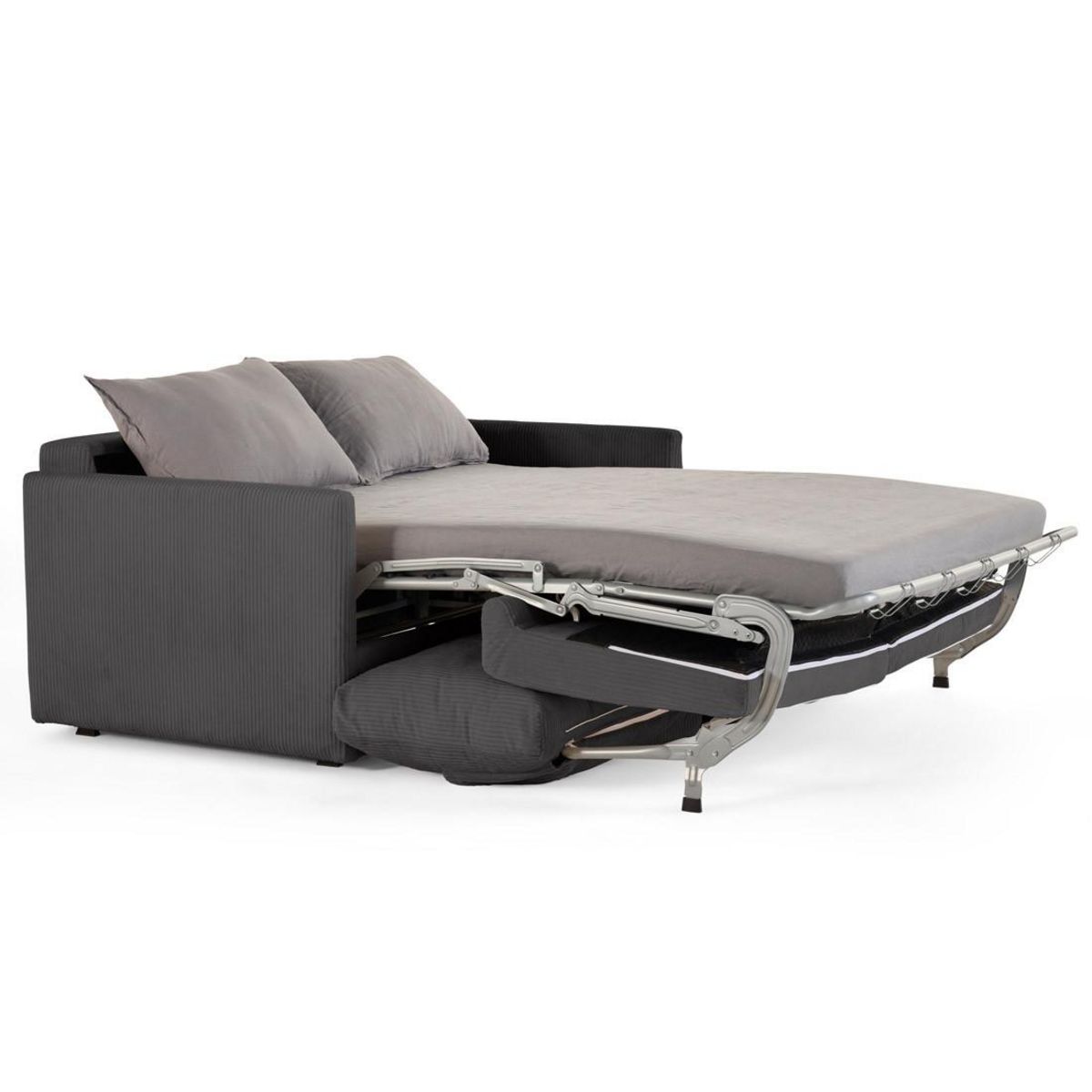 BEST MOBILIER Ottawa - canapé 3 places convertible express couchage quotidien 140 cm matelas 12 cm en velours côtelé