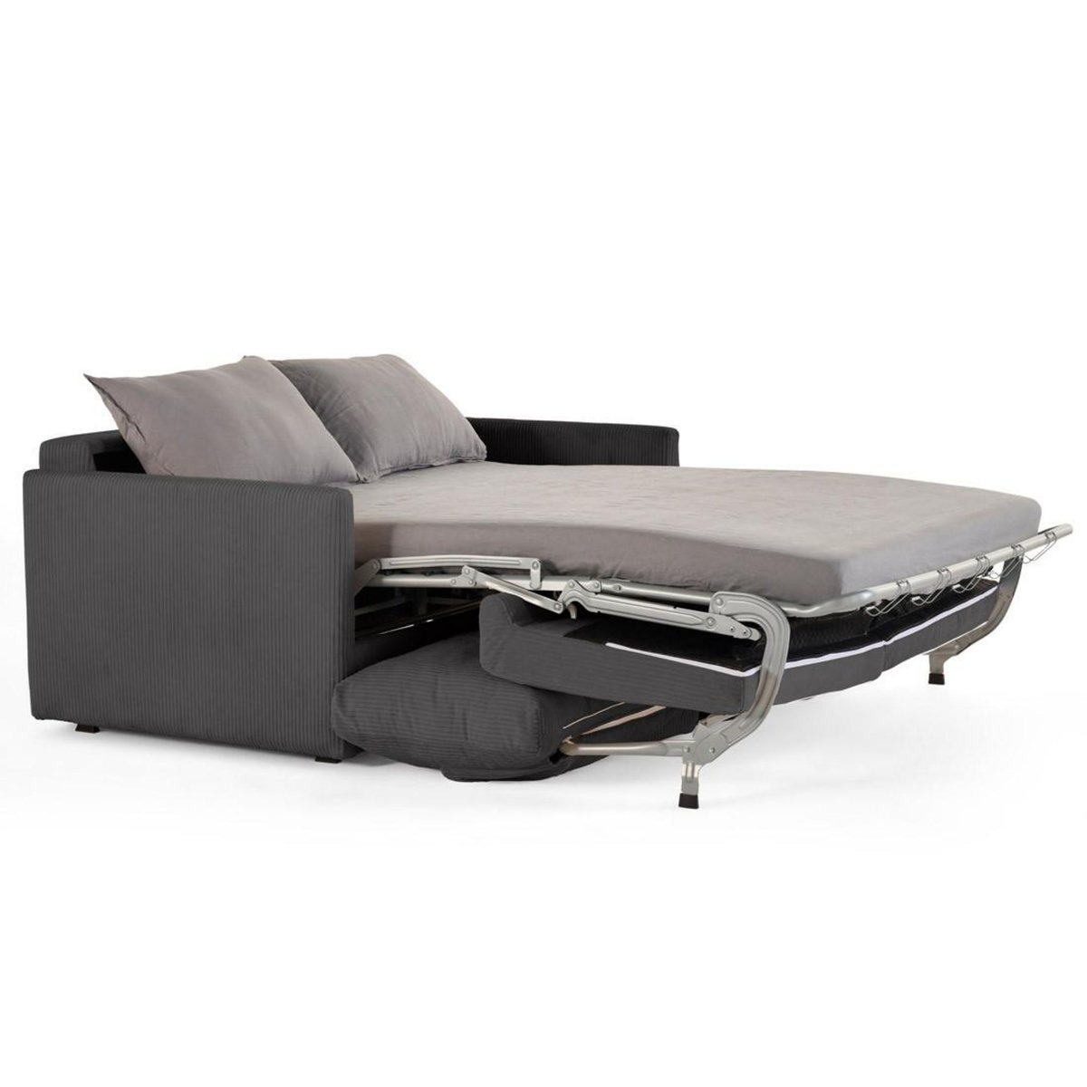 BEST MOBILIER Ottawa - canapé 3 places convertible express couchage quotidien 140 cm matelas 12 cm en velours côtelé