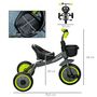 Voir la diapositive 3 : HOMCOM Tricycle enfant multi-équipé garde-boue sonnette panier pédales antidérapantes siège réglable avec dossier métal noir