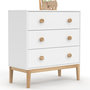 Voir la diapositive 1 : ID MARKET Commode 3 tiroirs JACOB 80 cm enfant blanc et bois