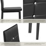 Voir la diapositive 4 : tectake Ensemble de chaises de salle à manger rembourré avec revêtement aspect cuir noir Lot de 4