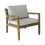 Proloisirs Fauteuil lounge - HAUBAN - Teck FSC 100% - Coussins crème