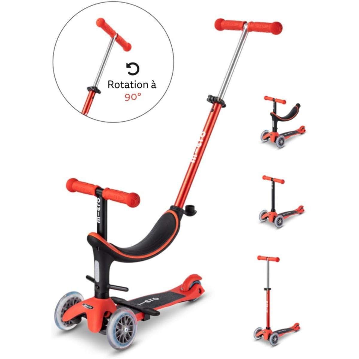 Micro Trottinette  Mini 3en1 Revolution Deluxe - Rouge