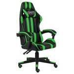 VIDAXL Fauteuil de jeux video Noir et vert Similicuir