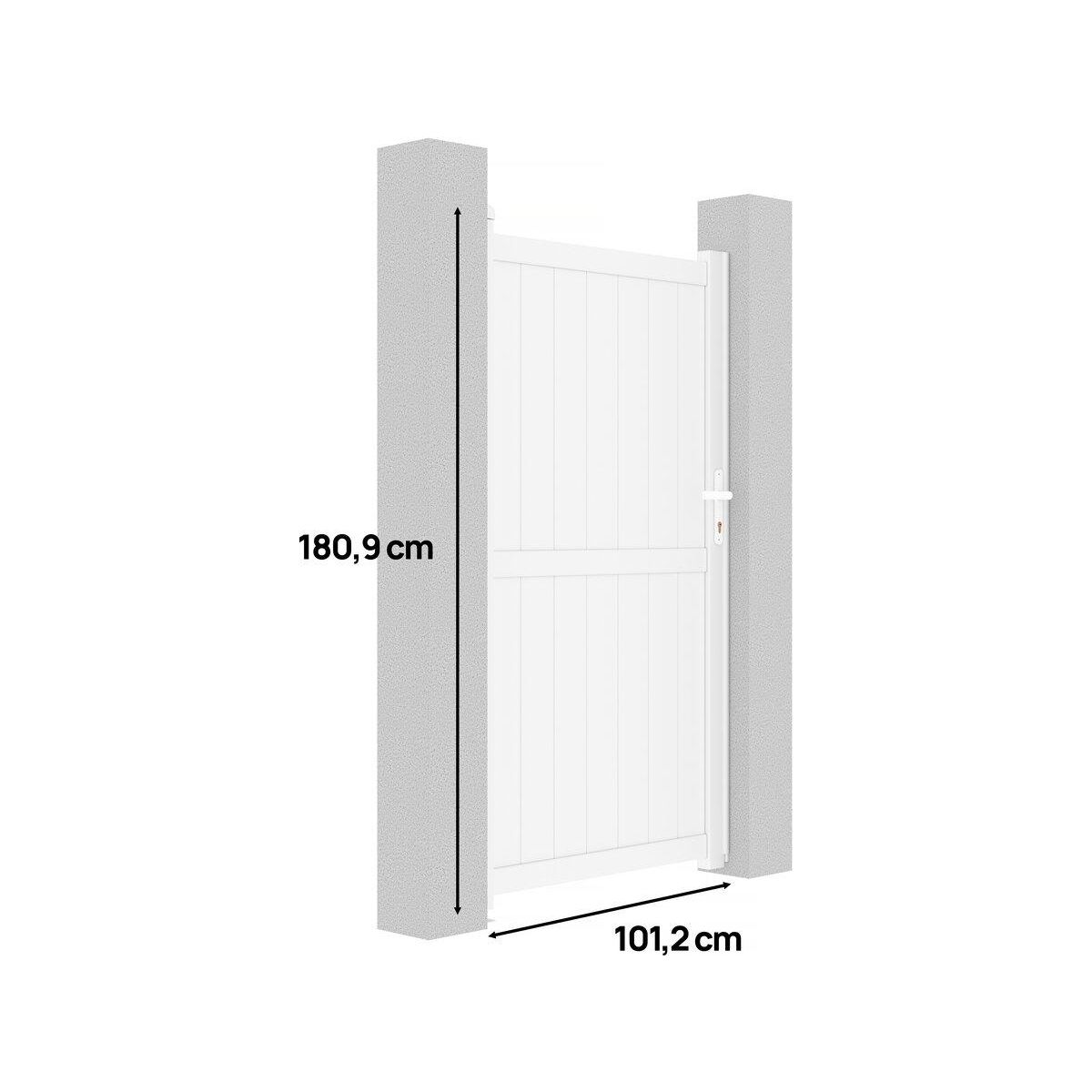 Habitat et Jardin Portillon aluminium  Lola  - 101.2 x 180.9 cm - Blanc