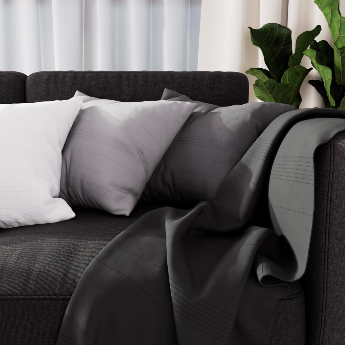 SOLEIL D'OCRE Jeté de lit, canapé, plaid ADELE par Soleil d'ocre