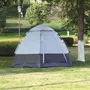 OUTSUNNY Tente pop up montage instantané - tente de camping 3-4 pers.  - 2 grandes portes - dim. 2,6L x 2,6l x 1,5H m fibre verre polyester oxford noir gris