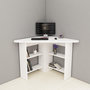 Voir la diapositive 4 : Habitat et Jardin Bureau en bois  Corner   - 80 x 80 x 73 cm - Blanc