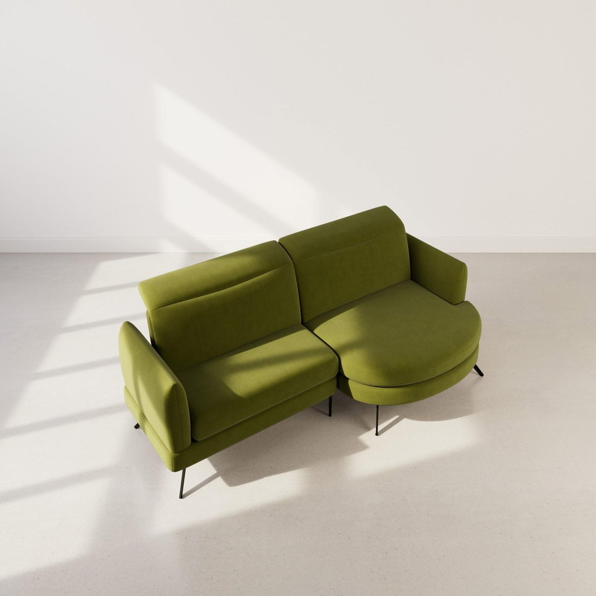 LISA DESIGN Terry - canapé d'angle droit 4 places avec têtières réglables en tissu texturé