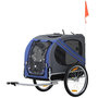 Voir la diapositive 1 : PAWHUT Remorque vélo pour chien animaux pliable 8 réflecteurs drapeau barre attelage inclus acier polyester imperméable max. 30 Kg 130L x 73l x 90H cm bleu
