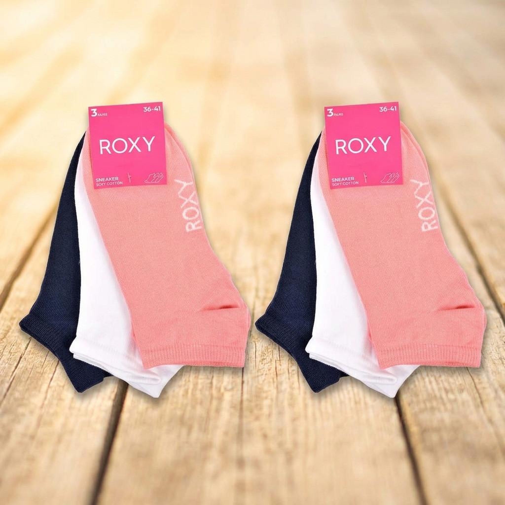 Voir la diapositive 4 : ROXY Roxy chaussettes fille sneaker pack 6 (lot) - coton respirant
