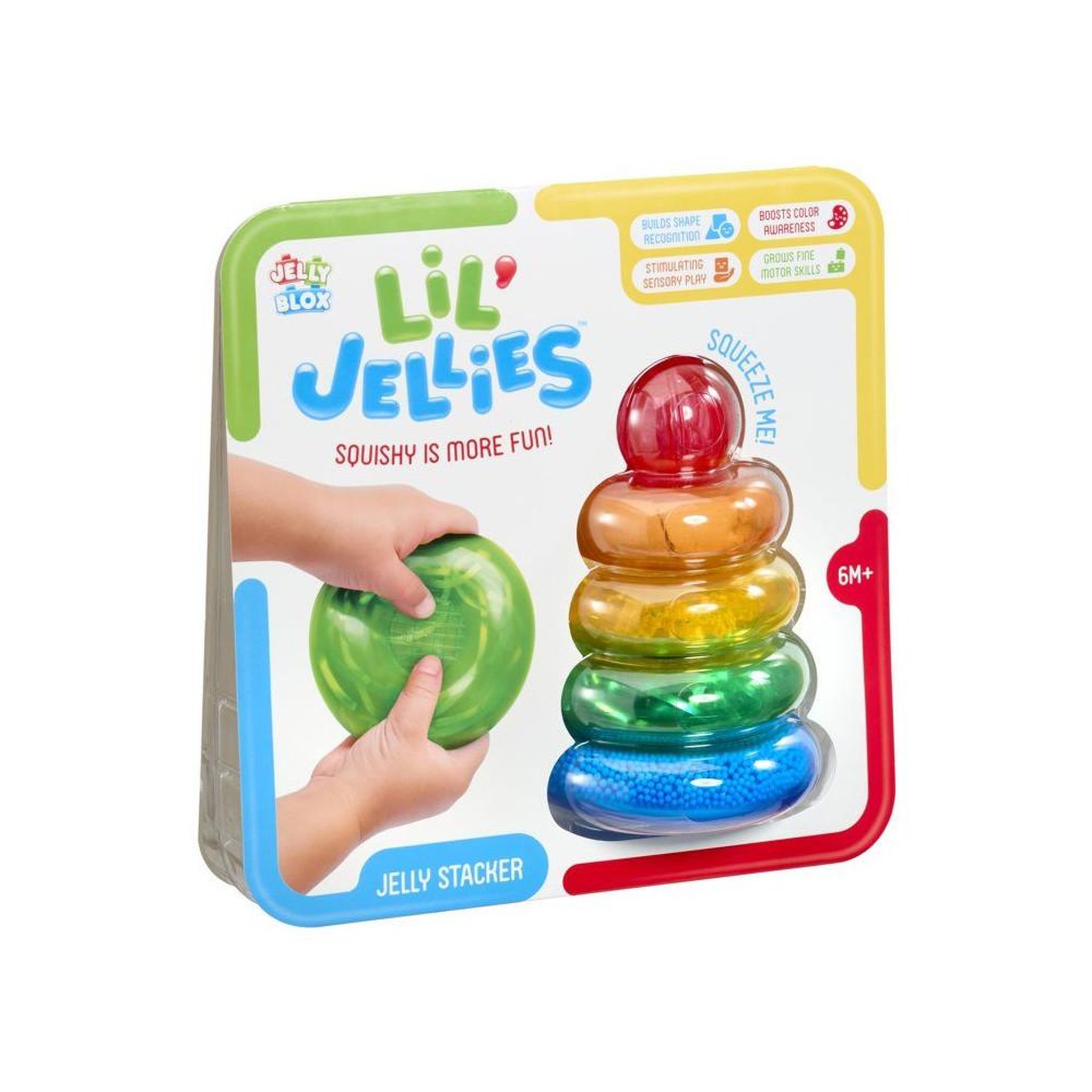 Voir la diapositive 3 : GOLIATH Jeu sensoriel Jelly Stacker Lil' Jellies 4 blocs empilables souples multicolores, dès 6 mois