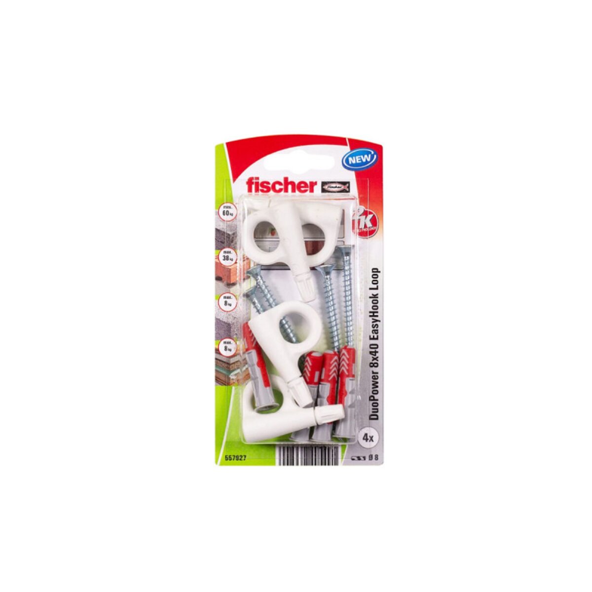 Fischer Blister 6 prises fermées Duopower EasyHook 8x40 FISCHER - 96366