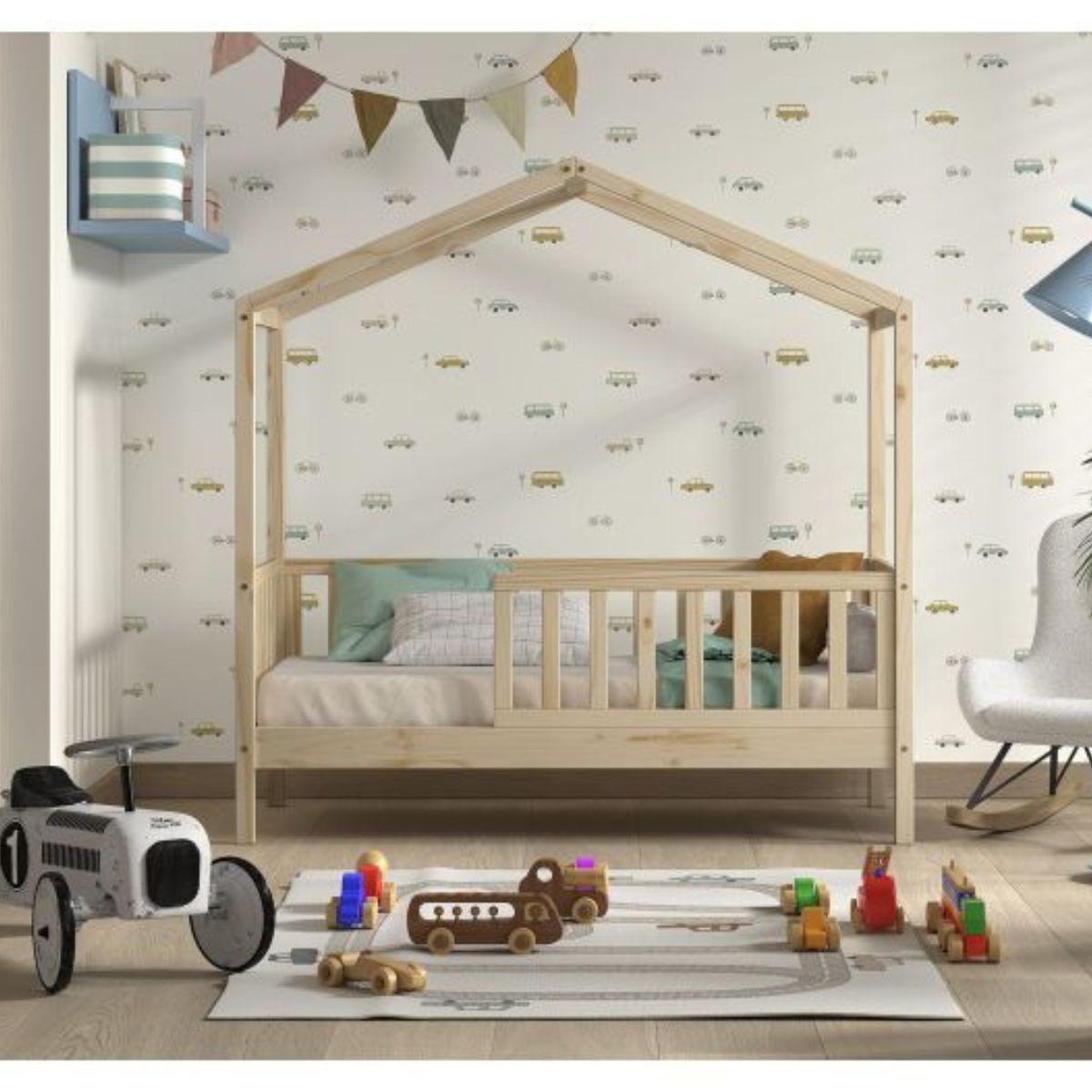 Voir la diapositive 2 : Vipack Lit Dallas 70x140 cm nature
