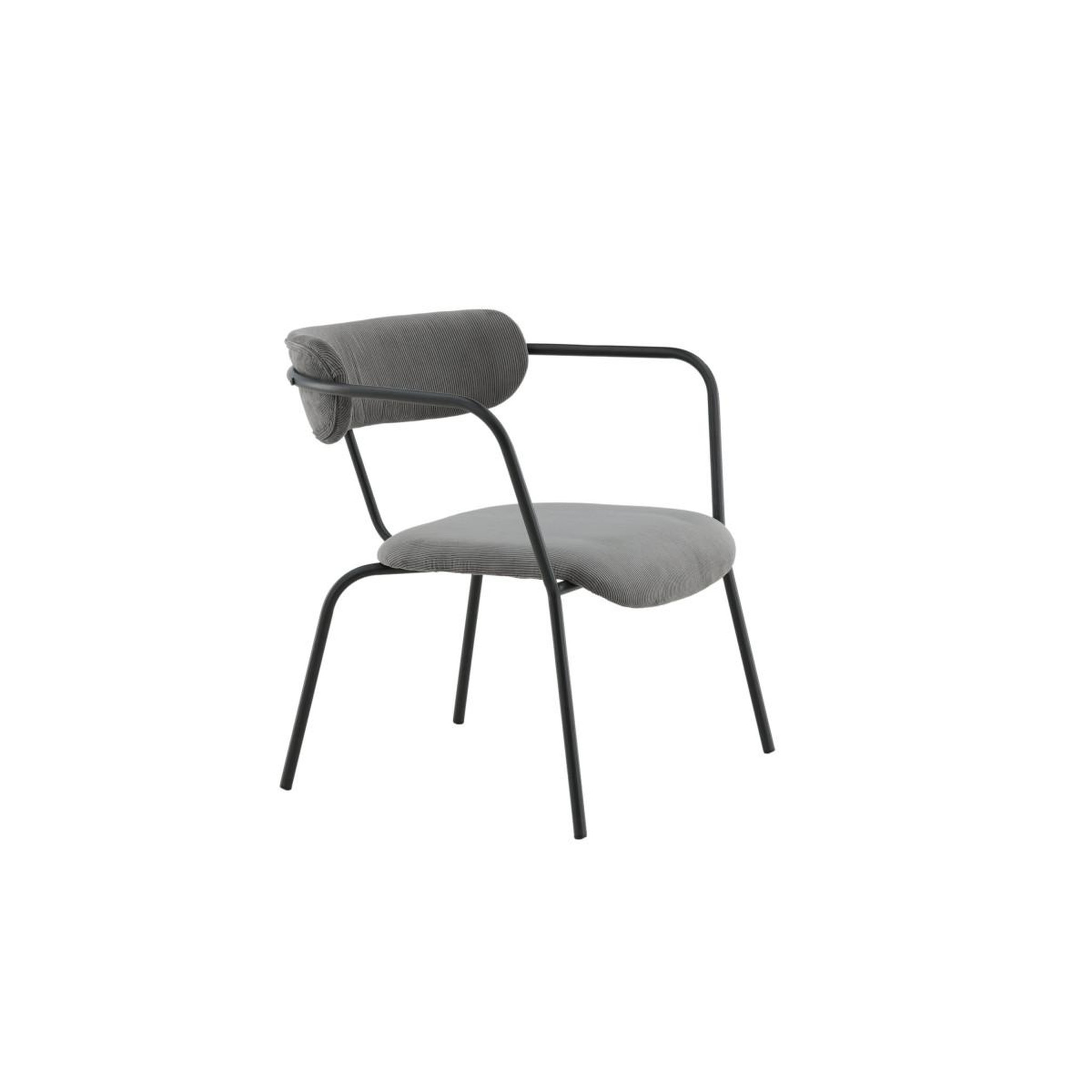Voir la diapositive 3 : Paris Prix Fauteuil Design Velours Côtelé  Duffy  69cm Gris
