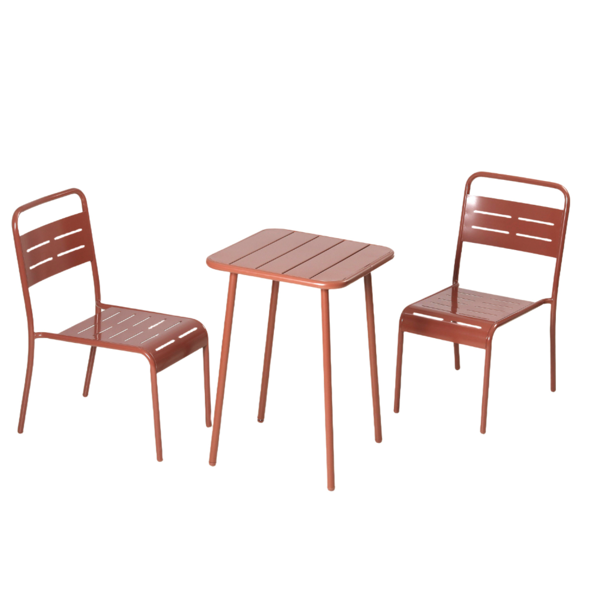 CONCEPT USINE Table carrée 2 places 50x50cm terracotta BERGAME