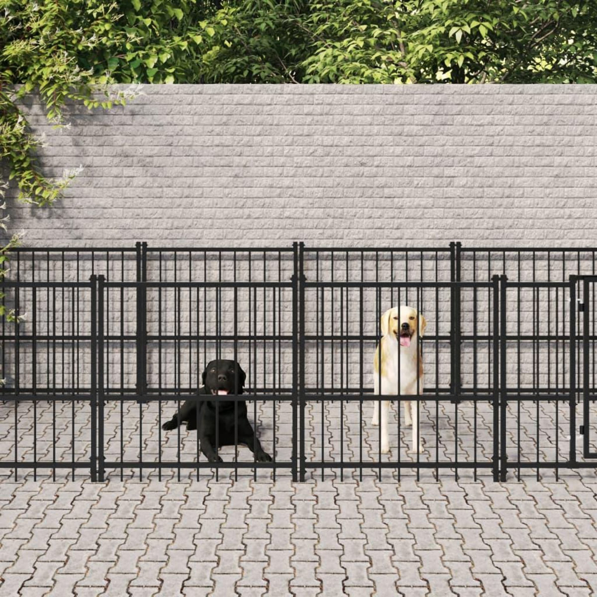 VIDAXL Chenil d'exterieur pour chiens Acier 11,26 m²