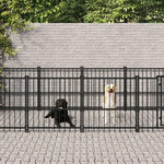 VIDAXL Chenil d'exterieur pour chiens Acier 11,26 m²