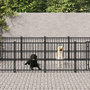 Voir la diapositive 1 : VIDAXL Chenil d'exterieur pour chiens Acier 11,26 m²