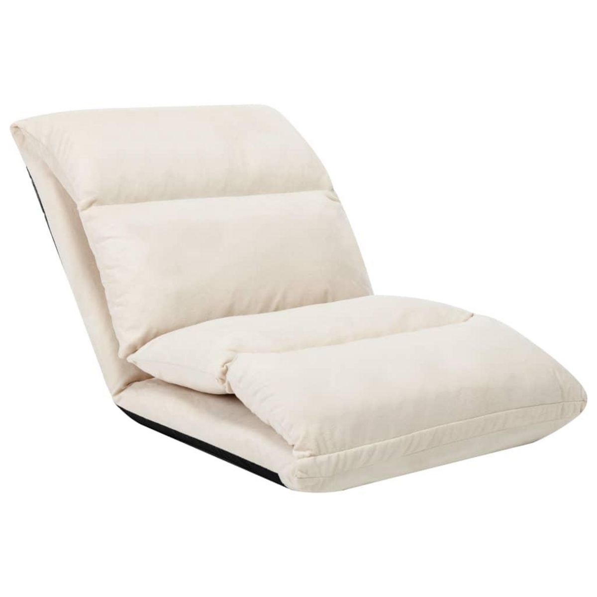 VIDAXL Chaise pliable de sol Creme Microfibre