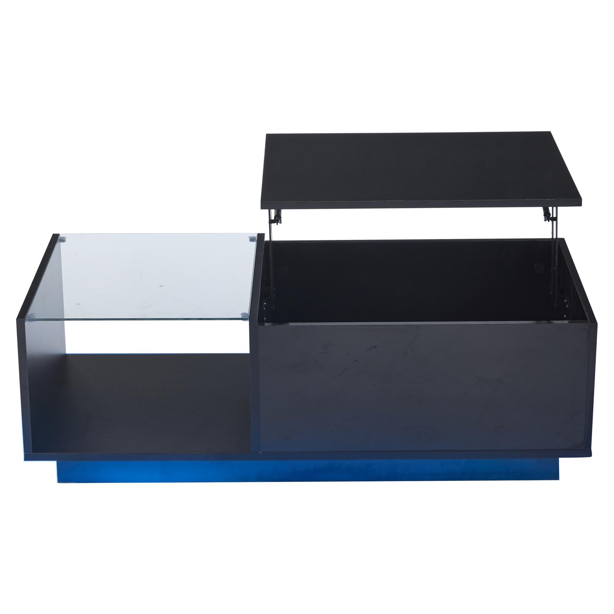 Voir la diapositive 6 : MERAX Table Basse Avec 1 Plateau Réglable Et LED 100 X 50 X 46.5cm