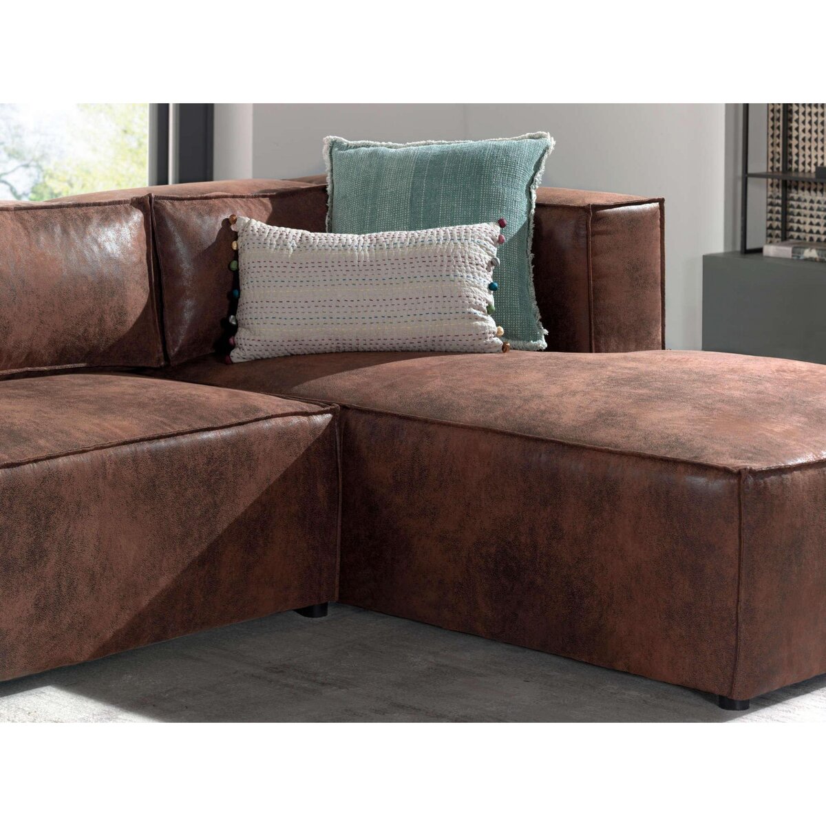 LISA DESIGN Stella - canapé d'angle - 4 places - style industriel - droit