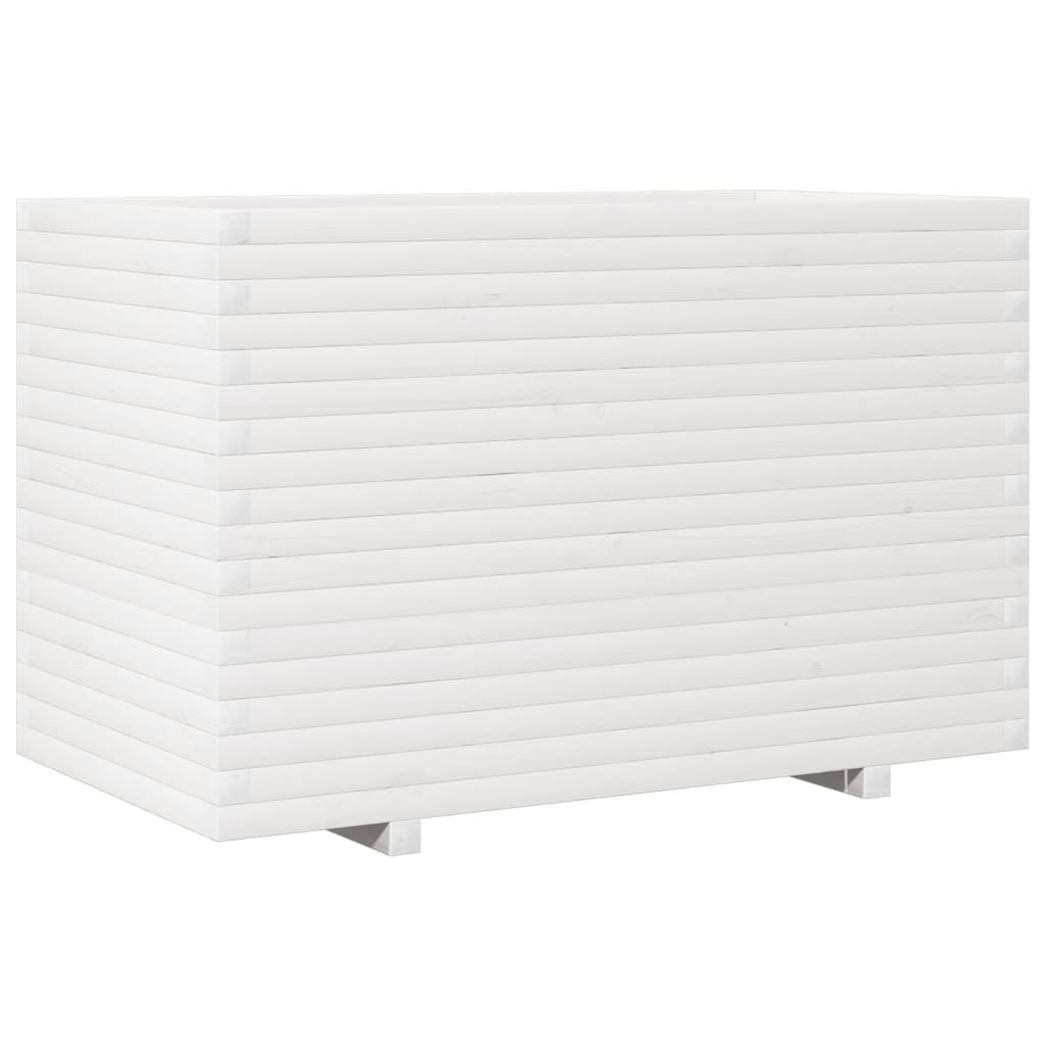 Voir la diapositive 2 : VIDAXL Jardiniere blanc 110x60x72 cm bois de pin massif