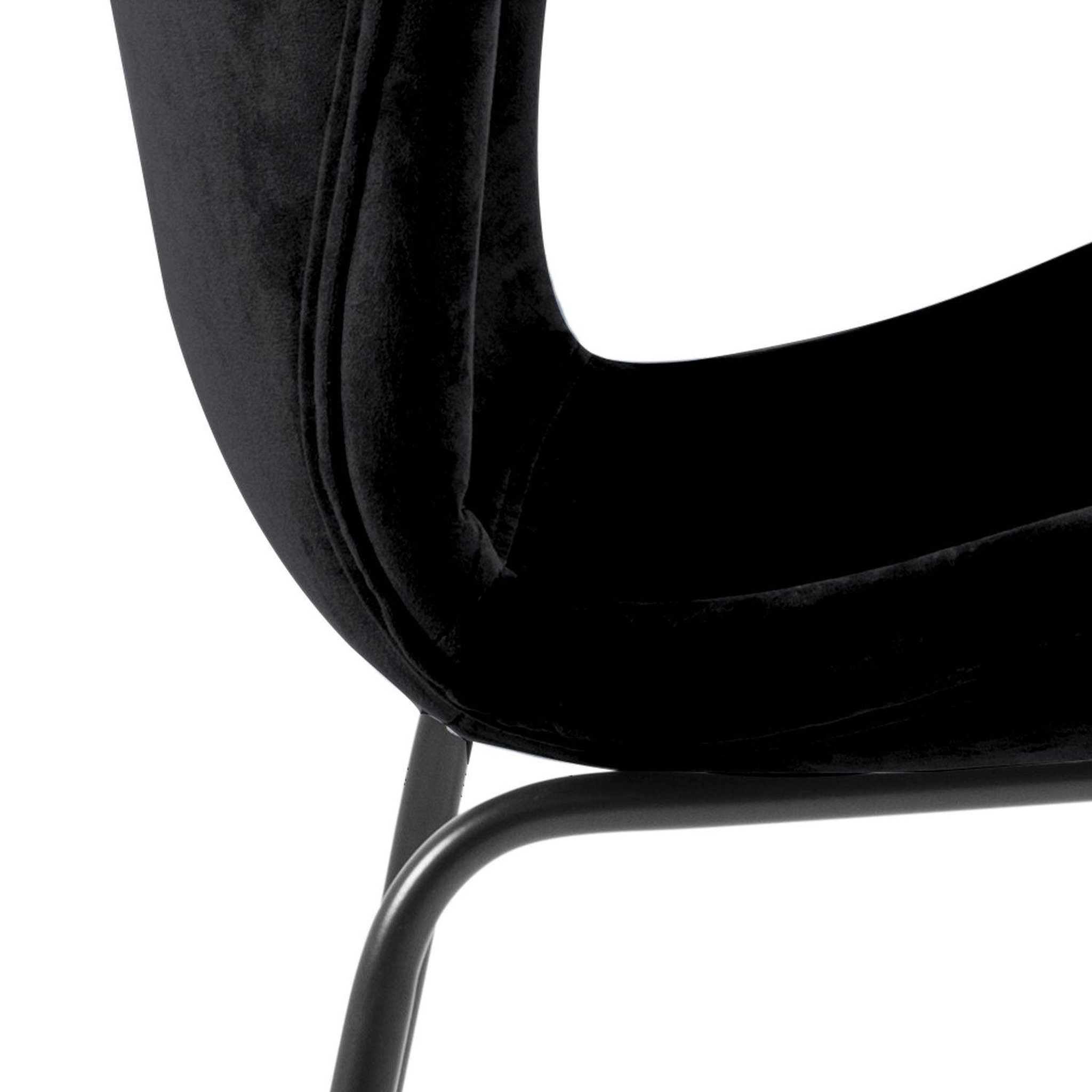 Voir la diapositive 3 : TOILINUX Lot de 2 chaises léonce en velours et métal - noir