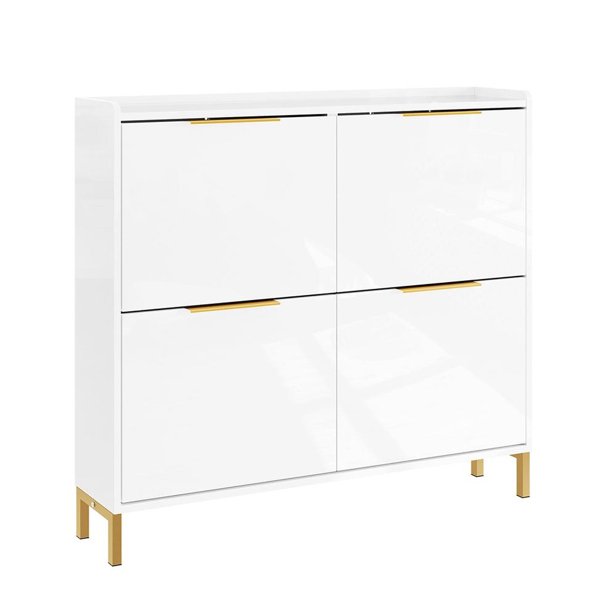 SOBUY SoBuy - Meuble À Chaussures 4 portes - Blanc - 100x48x90cm - Moderne - FSR206-GW