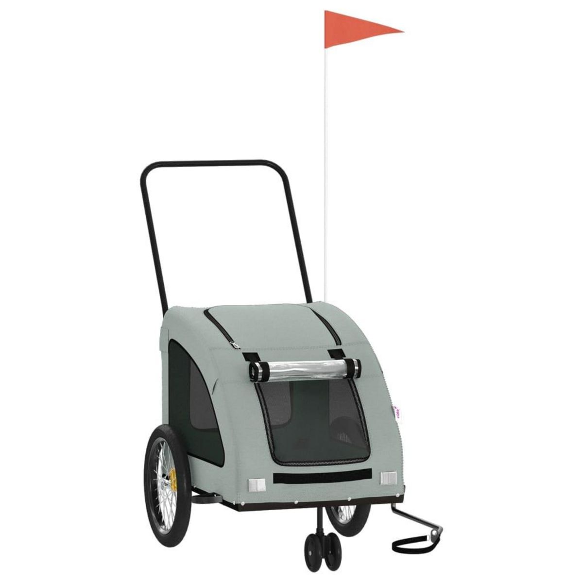 VIDAXL Remorque de velo pour animaux de compagnie gris
