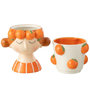 Voir la diapositive 2 : Paris Prix Cache-Pot en 2 Parties  Fille Orange  30cm Multicolore